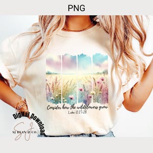 Christian Wildflower Bible Verse Png, Christian Sublimation Design, Brushstroke Png, Bible Verse Png, Christian Faith Boho Digital Download