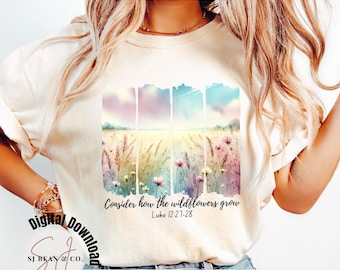 Christian Wildflower Bible Verse Png, Christian Sublimation Design, Brushstroke Png, Bible Verse Png, Christian Faith Boho Digital Download