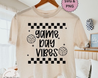 Retro Volleyball Game Day SVG, Checkered Volleyball PNG, Volleyball Shirt Design, Sports Mom Png Volleyball Game Day Shirt Svg Cut File