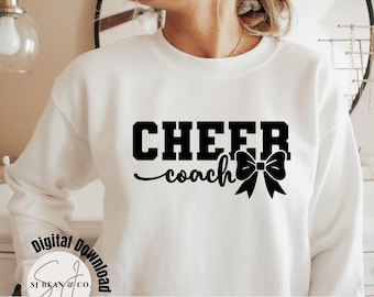 Coquette Cheer Coach Svg, Cheerleader Svg, Cheer Svg, Cheer Coach Png, Cheer Shirts Svg Sublimation, Gift for Cheer Coach