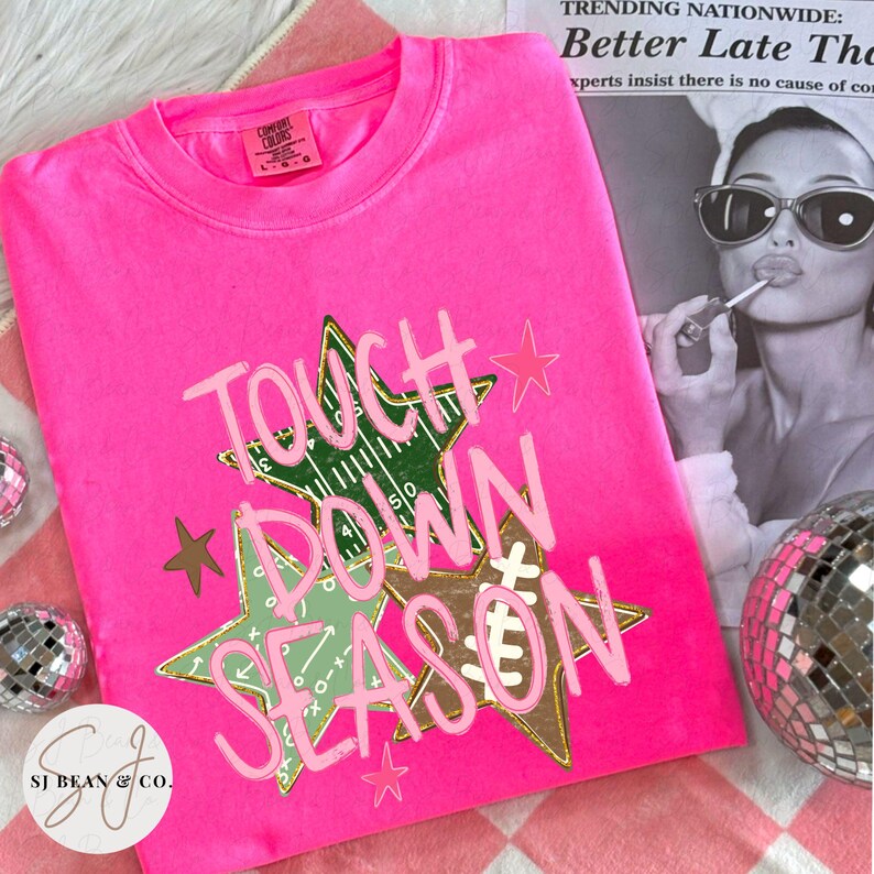 Touchdown Season Png, Coquette Football Shirt Sublimation Design, Fall Football Png, Game Day Shirt Design, Hand Drawn Digital Download image 6