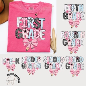 Retro Back To School Teacher Bundle, Grade Levels Png Bundle, First Day of School png, Elementary school png, Gift for Teacher