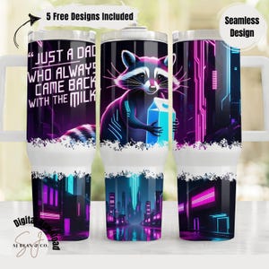 Dad 40oz Tumbler Wrap, Just A Dad Who Always Came Back With The Milk Tumbler Png, Quencher Tumbler Sublimation Design, Tumbler Wrap for Men