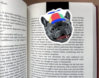 Blue Frenchie Funny Magnetic Paper Bookmarks