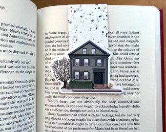 Spooky Lizzie Borden House Magnetic Paper Bookmark