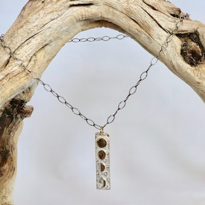 Moon Phase Pendant/Necklace Bronze & Oxidized Sterling Silver Gold Silver Full Moon Crescent Moon