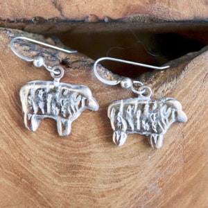 I LOVE Sheep Bronze/Silver Earrings-Lead/Nickel Free