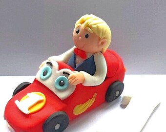 Fondant Car With Boy and Age Cake Topper Cake Decoration - Etsy Denmark Fondant Car With Boy and Age Cake Topper Cake Decoration - Etsy Denmark