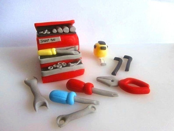 Fondant Tool Box With Tools Cake Topper, Decoration -  Denmark