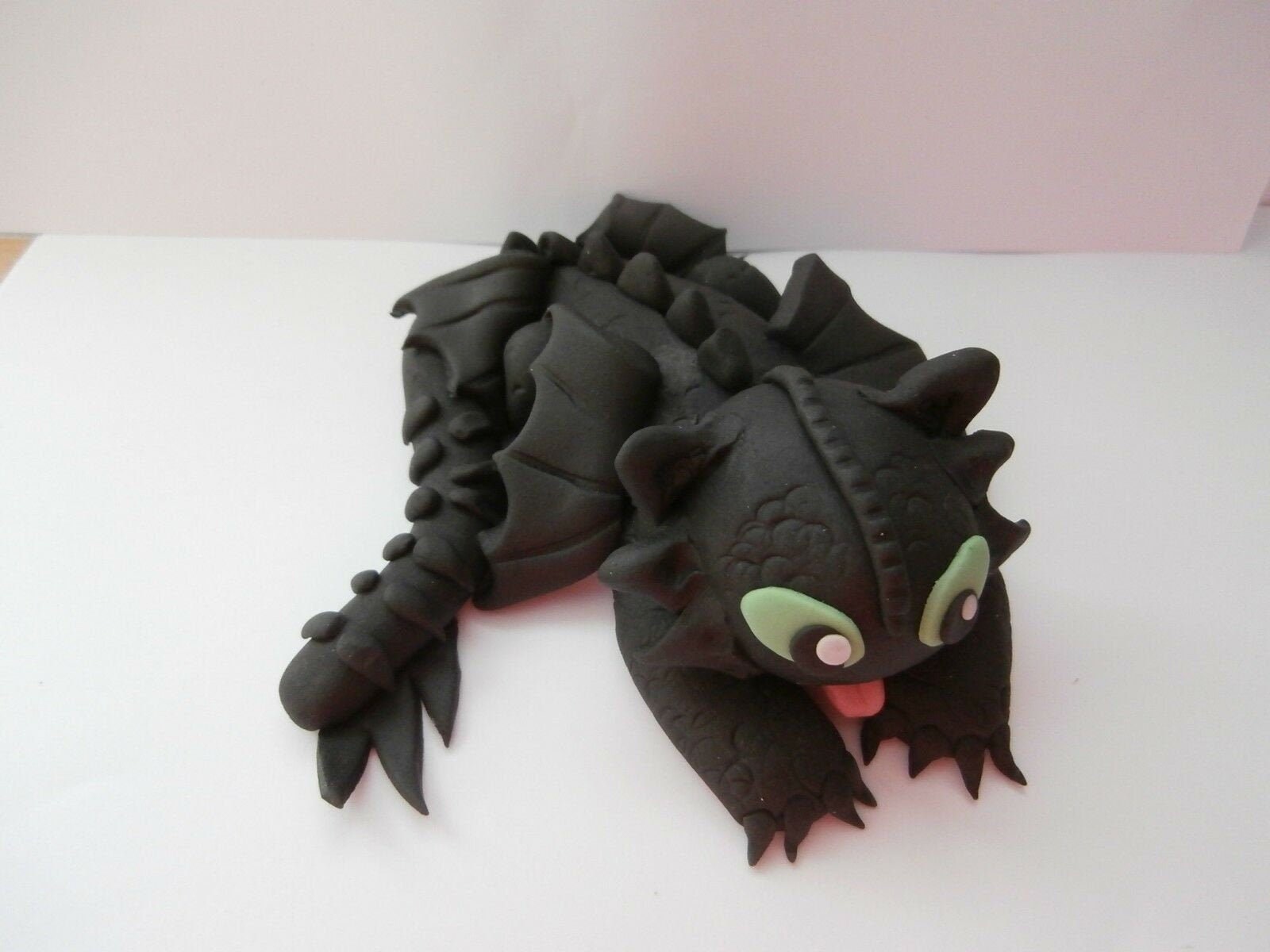 Fondant BLACK Dragon OR WHITE Dragon Cake Topper Decoration 