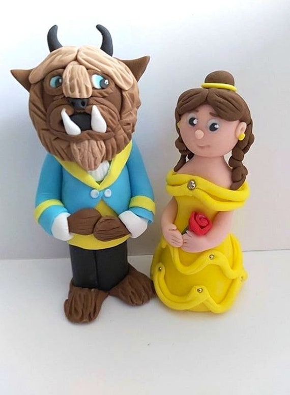 Beauty And The Beast Cake Topper Sugar Paste Fondant Etsy