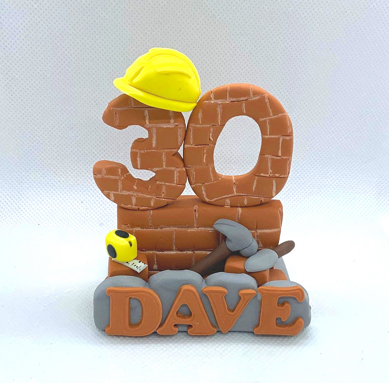 Fondant Brick Layer, Name and Age Cake Topper -  Norway