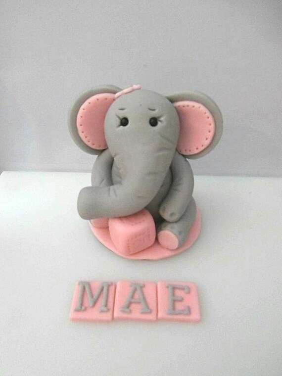 Fondant Pate De Sucre Elephant Et Nombleurose Gateau Etsy