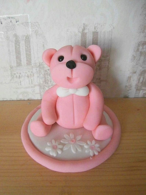 Fondant Teddy Bearcake Toppersugar Pasteediblefondantany Etsy