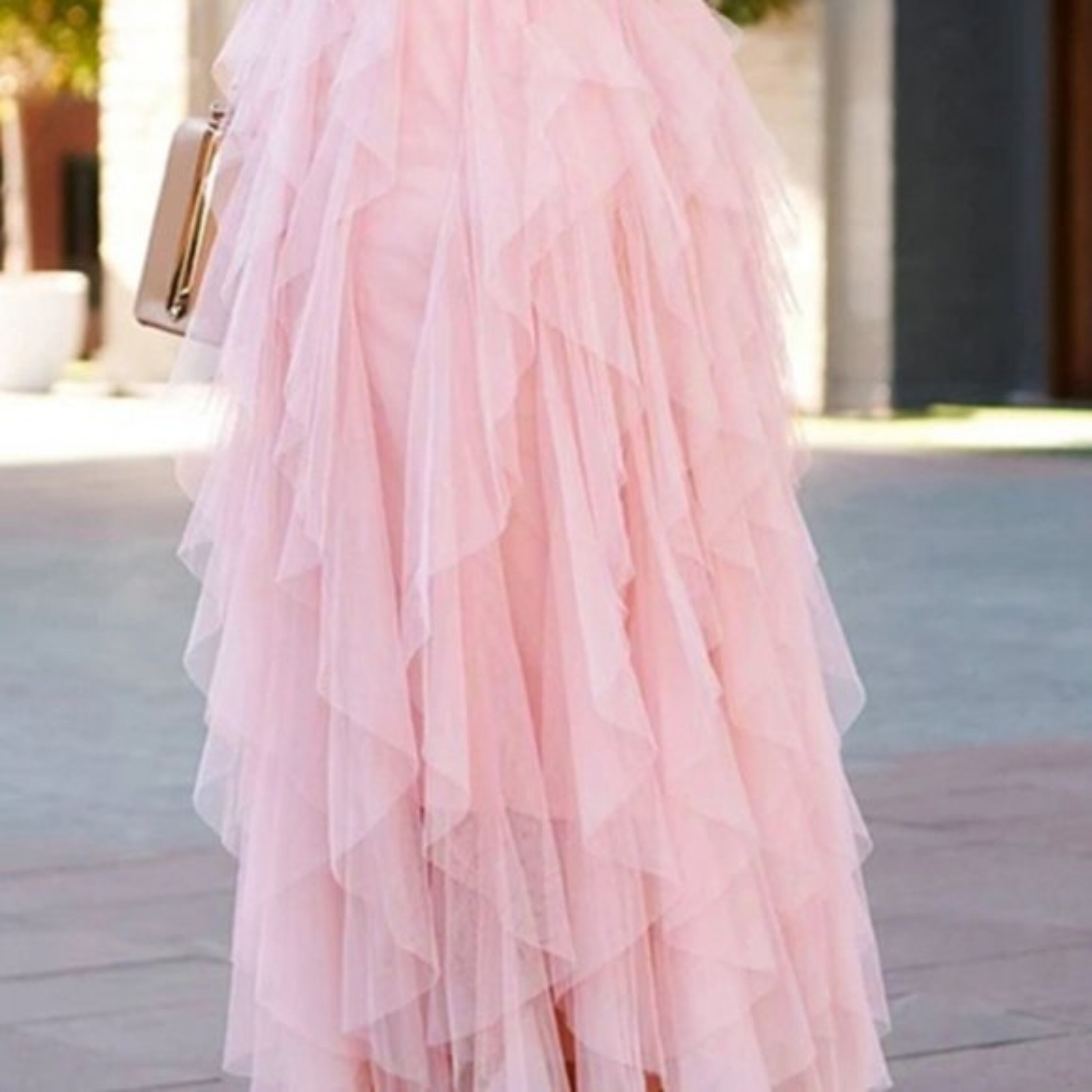 スカート Rosemotif ribbon tulle skirt (long)pink Women Tulle Skirt/tutu Skirt/princess Skirt/wedding Skirt