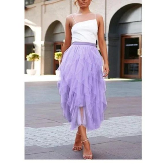 layered lilac tulle skirt