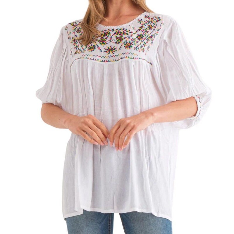 Embroidered Tube Blouse Women
