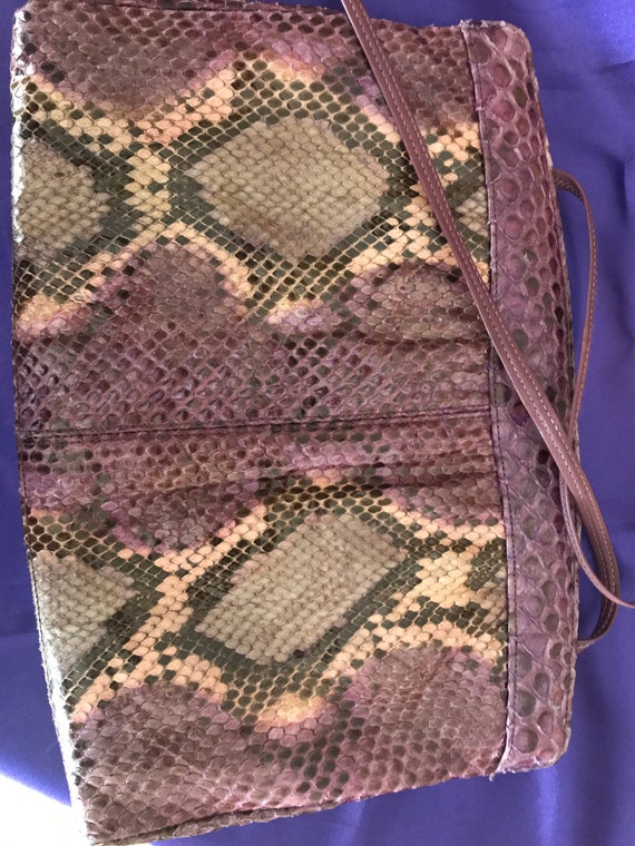 purple, snakeskin clutch/crossbody  purse - image 2