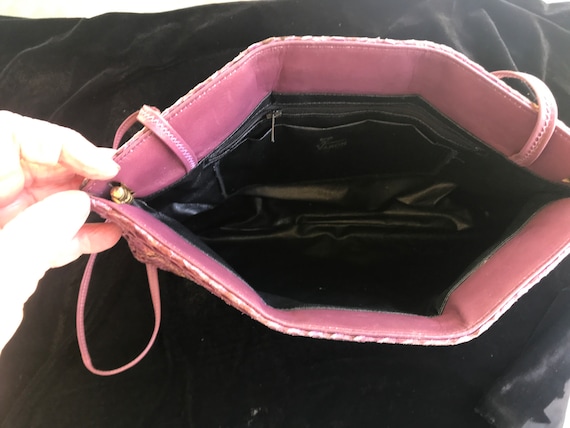 purple, snakeskin clutch/crossbody  purse - image 1