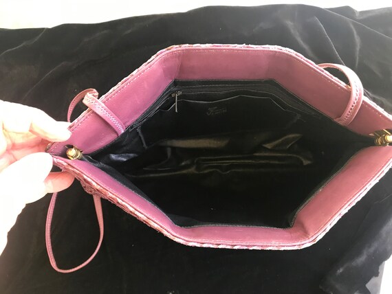 purple, snakeskin clutch/crossbody  purse - image 5