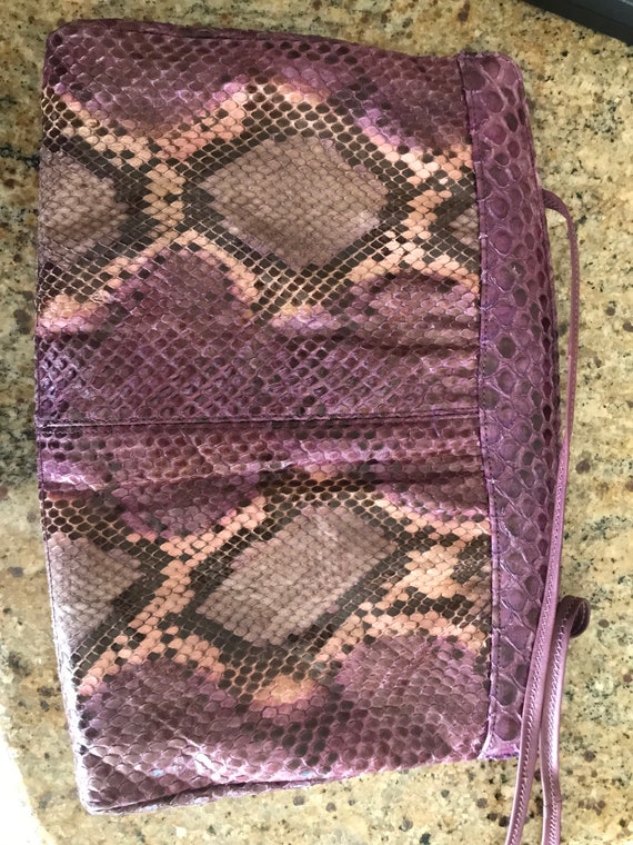 purple, snakeskin clutch/crossbody  purse - image 6