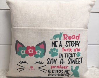 Personalized Pillow for Kids, Pocket Pillow, Christmas Gift for Granddaughter from Granddmother