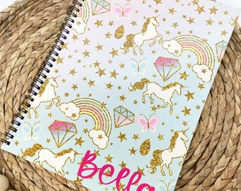 Personalized Notebooks for Kids, Spiral Notebook, Sketchbook Journal