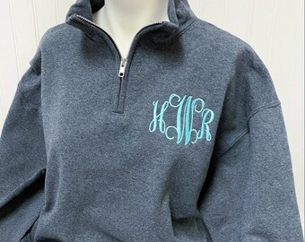 Monogrammed Pullover, Quarter Zip Pullover, Monogrammed Jacket, Christmas Gift