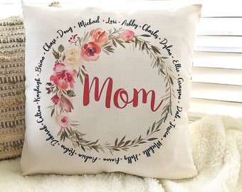 Personalized Pillow, Mother's Day, Gift for Mom, Gift for Grandma