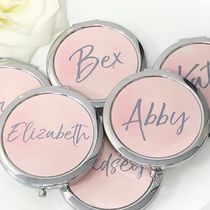 Personalized Compact Mirror, Bridesmaid, Bachelorette Party Gift