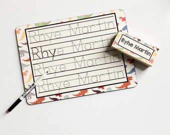 Personalized Handwriting Tracing Dry Erase Board, Toddler, Kindergartner, Home School, Birthday gift