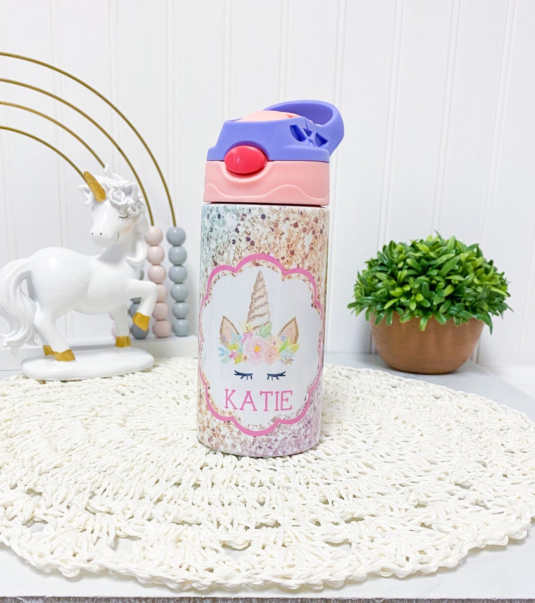 Personalized Water Bottle, Kids Water Bottle, Unicorn, Christmas Gift ...