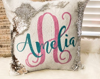 custom sequin pillow with hidden message