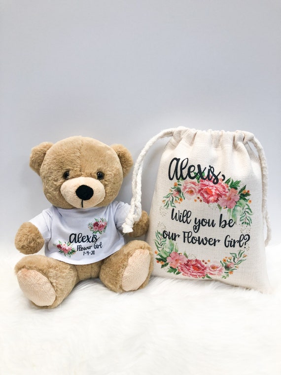 Flower Girl Gift Flower Girl Gift Bag Personalized Teddy Etsy