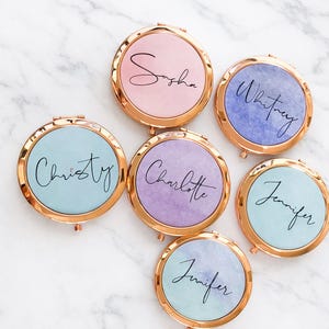 Personalized Pocket Mirror, Bridesmaid Gift, Birthday for Teen