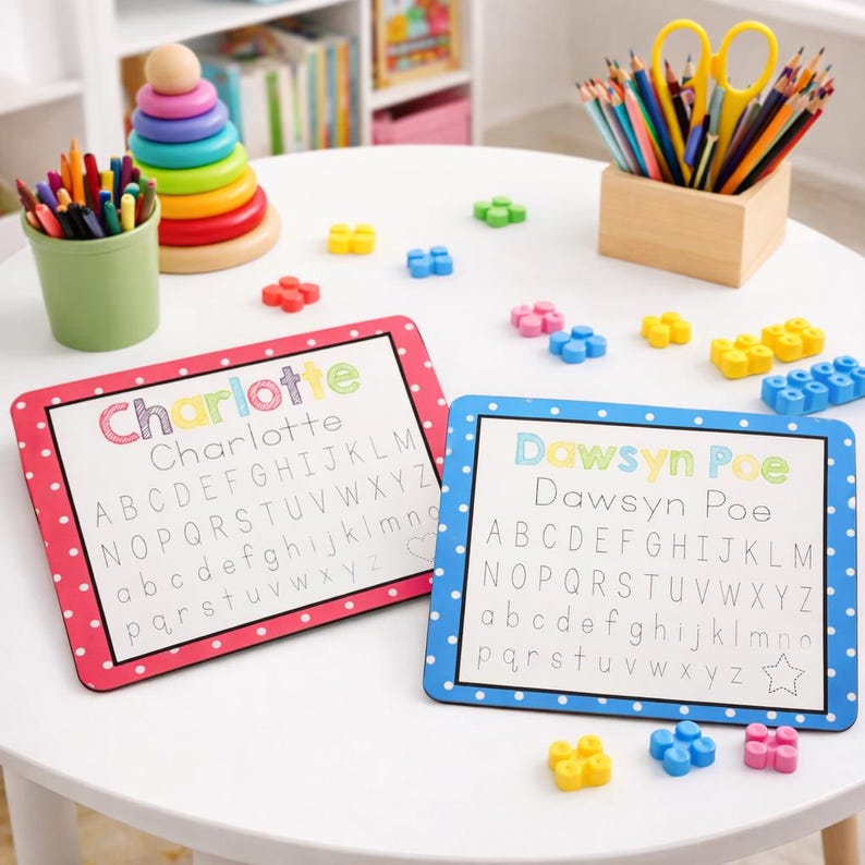 Personalized Name Tracing Dry Erase Board, Handwriting Practice, Back ...