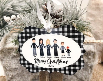 Personalized Christmas Ornaments Family, Farmhouse Decor, Rustic Christmas