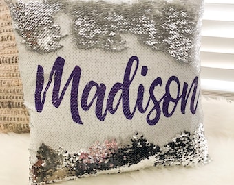 custom sequin pillow with hidden message