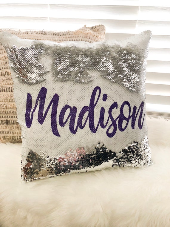 custom mermaid sequin pillow