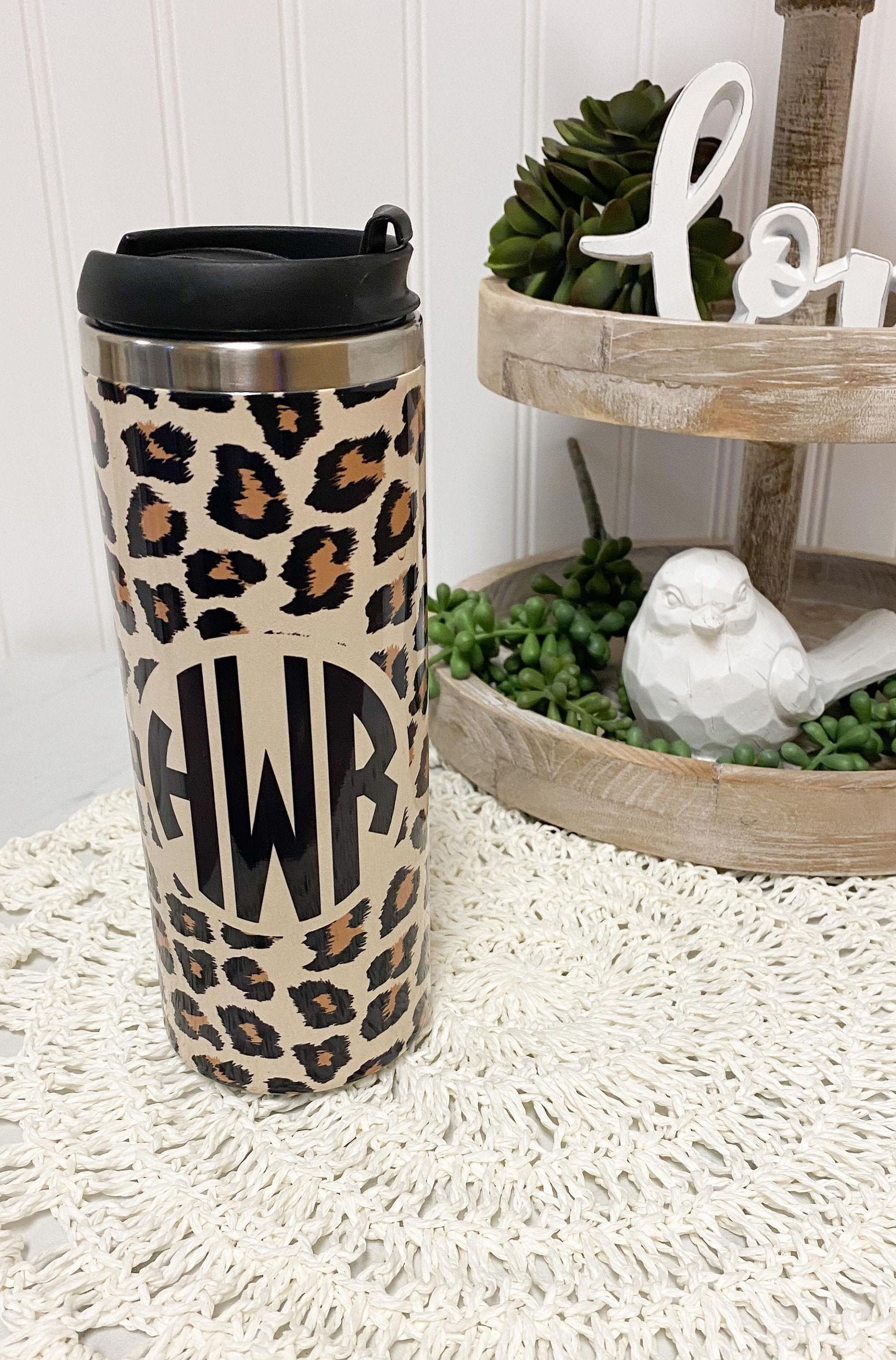 Kigai Black Leopard Travel Mug with Straw and Lid, 20oz  Insulated Stainless Steel Tumbler Coffee Cup for Hot & Cold Drinks: Tumblers  & Water Glasses