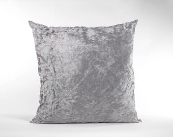 16" Luxury Silver Crushed Velvet Cushion Cover