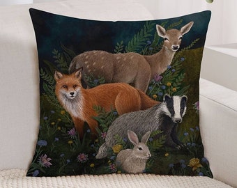 Wild Animal Nature Scene Print Throw Pillow Case, Cushion Cover for Home Décor