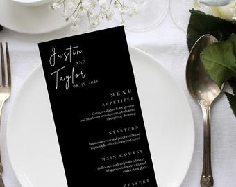 Modern Wedding Menu Template, Digital Wedding Menu Card, Custom Wedding Dinner Menu Template, Canva Wedding Menu Template Digital Download