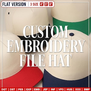 Custom Embroidery File for Hat, Hat Size Logo Digitizing Design, Personalized Text Cap Pattern, Machine Embroidery Download PES DST JEF