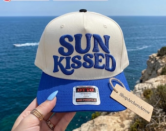 Sunkissed Embroidery File for Trucker Hat, Summer Beach Hat Design for Women, Vacation Hat Embroidery, Beach Babe Cap Digital Download PES