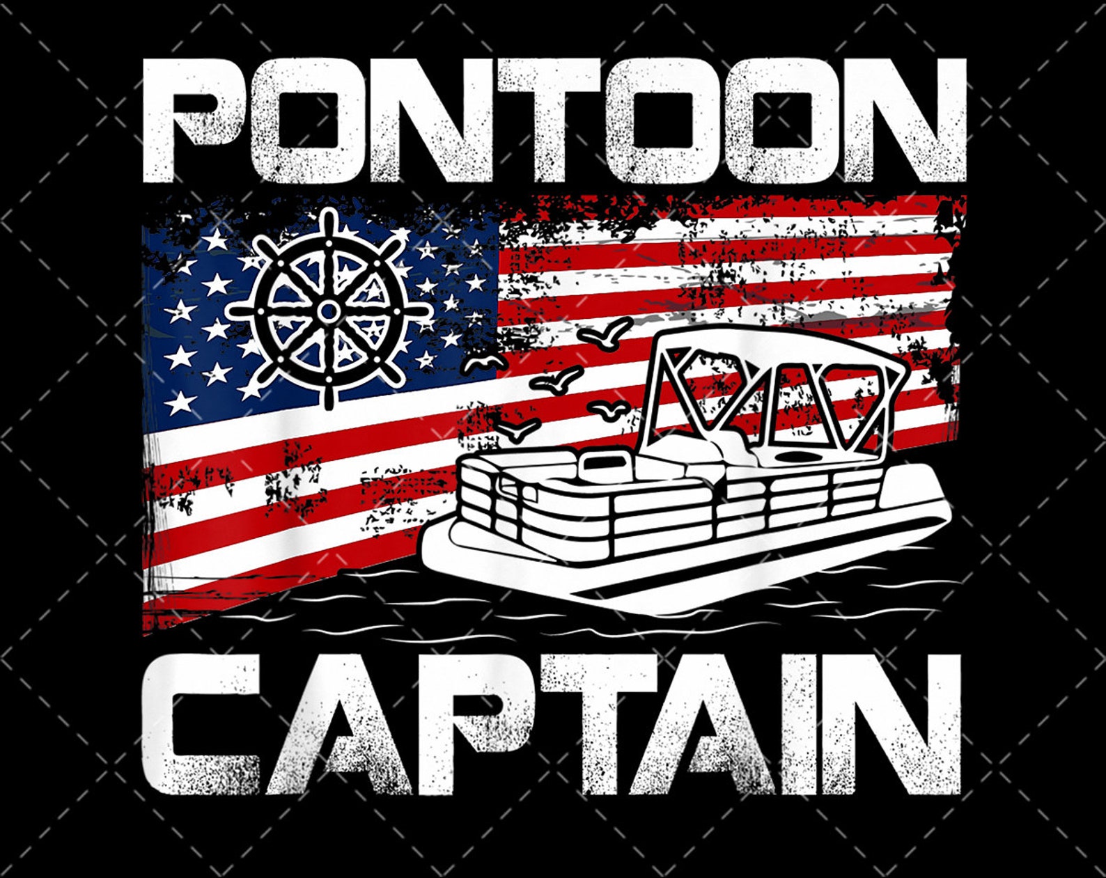 Pontoon Captain American Flag Pontoon Boat Lover png files Etsy