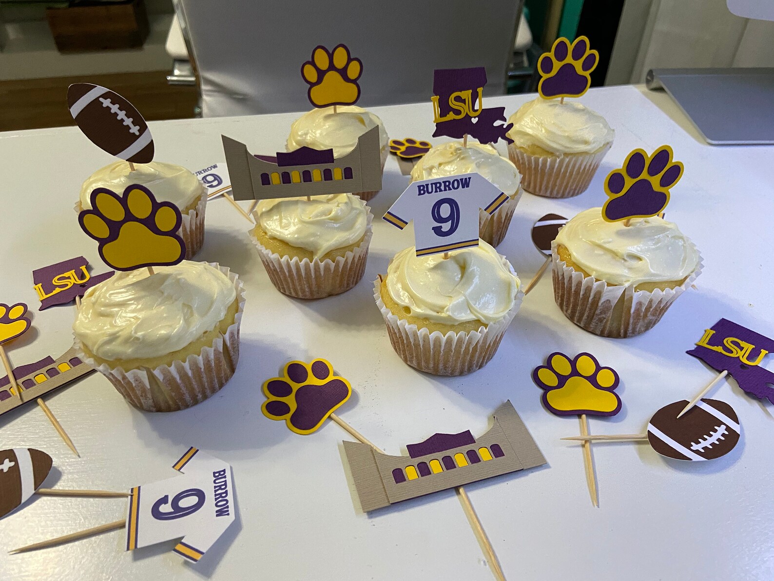 Burrow LSU Cupcake Toppers LSU Cupcake Toppers LSU Etsy