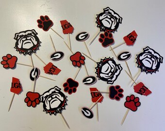 uga cupcake toppers