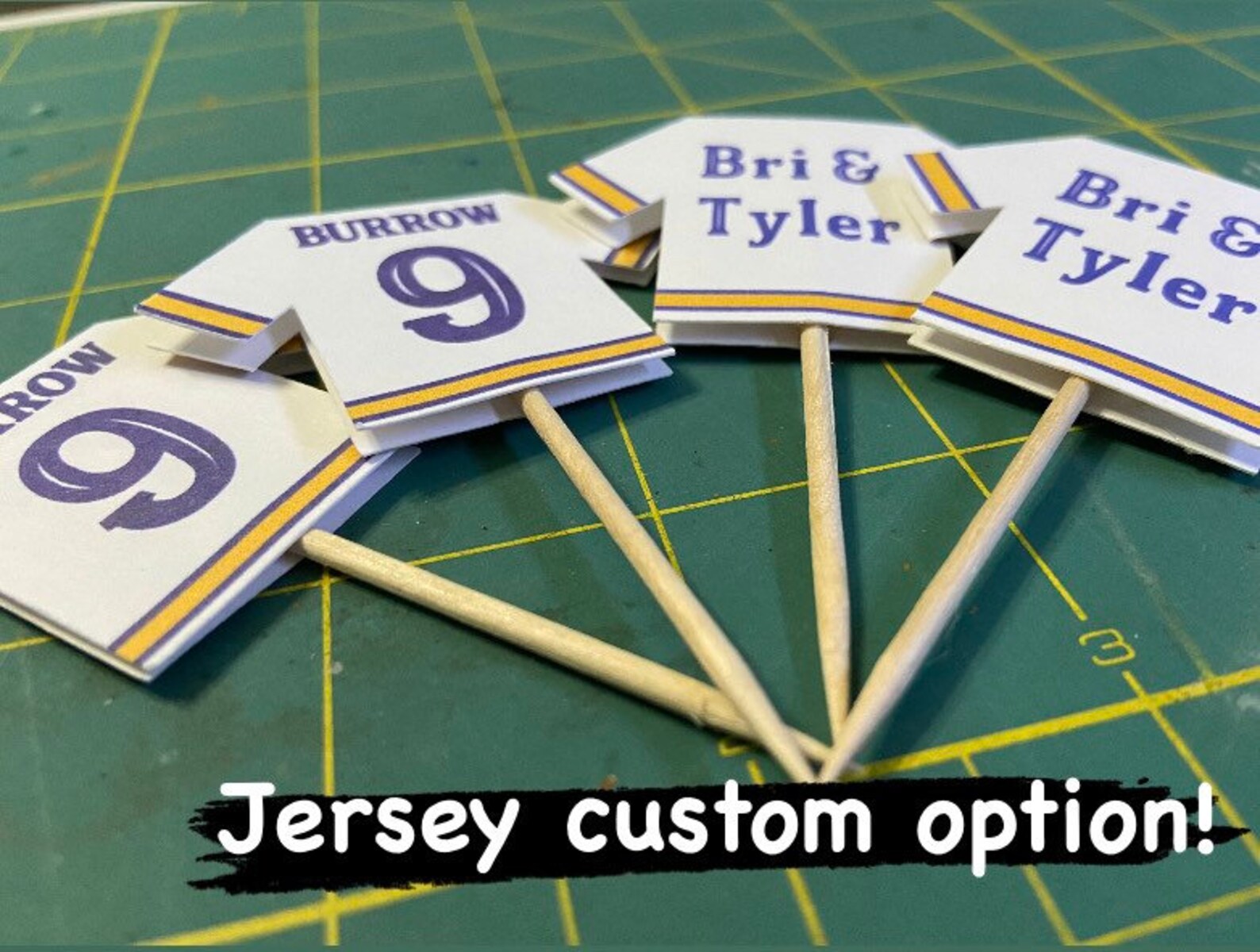 Burrow LSU Cupcake Toppers LSU Cupcake Toppers LSU Etsy