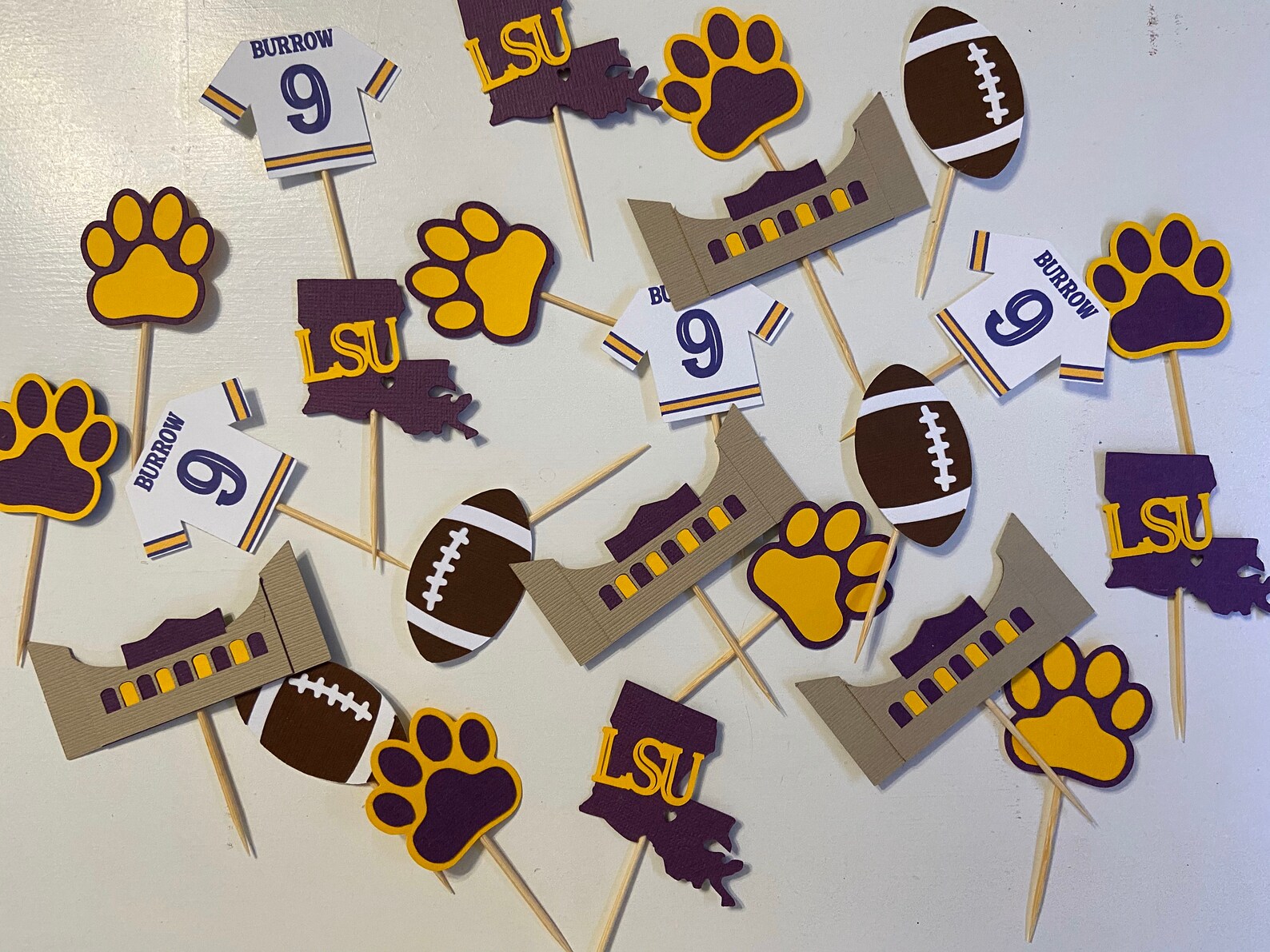 Burrow LSU Cupcake Toppers LSU Cupcake Toppers LSU Etsy